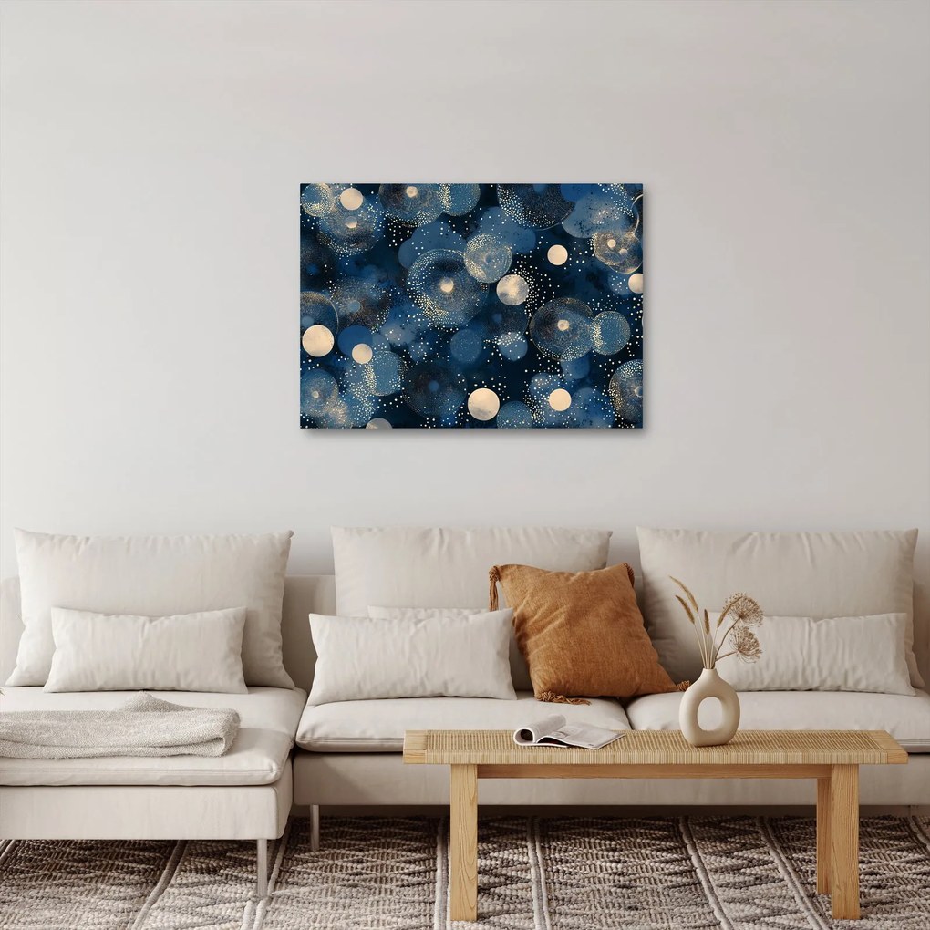 Tablou - Inele Albastru-Aurii (70x50 cm)