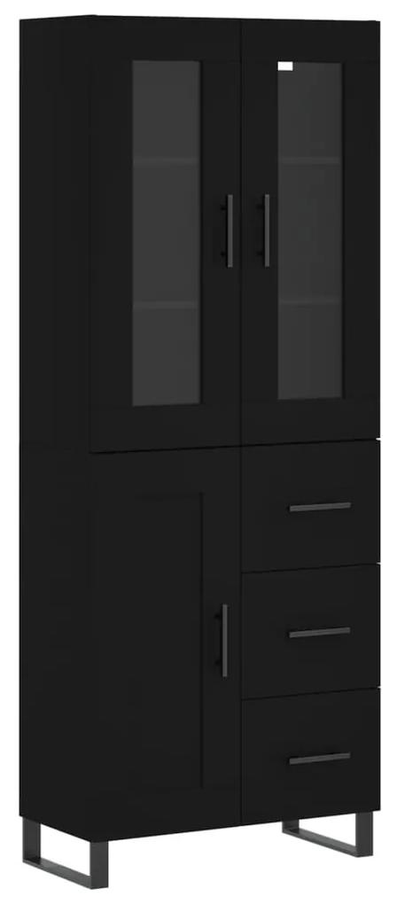 3198682 vidaXL Dulap înalt, negru, 69,5x34x180 cm, lemn compozit