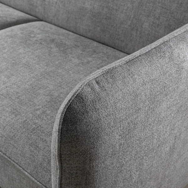 Colțar extensibil NISA, în formă de L, cu spațiu de depozitare, gri, orientare stânga