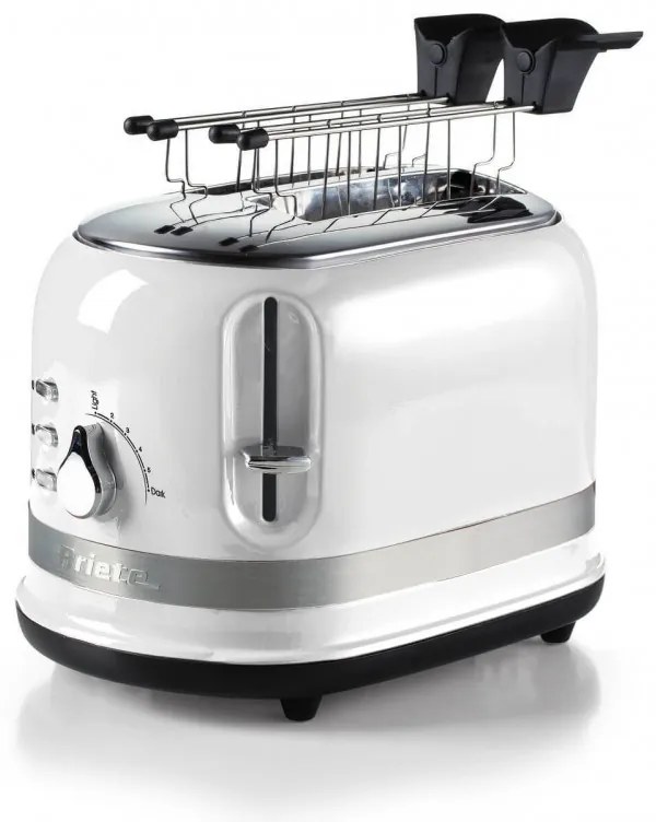 Prajitor de paine Ariete MODERNA 0149/01, 815W, 2 felii, 3 functii, 6 trepte, Tava firimituri detasabila, Alb