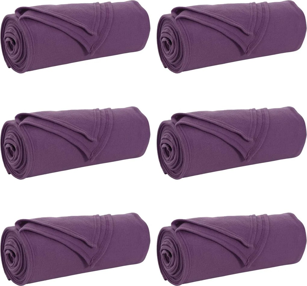 vidaXL Pături de aruncat 6 pcs Violet 240 x 220 cm Molton