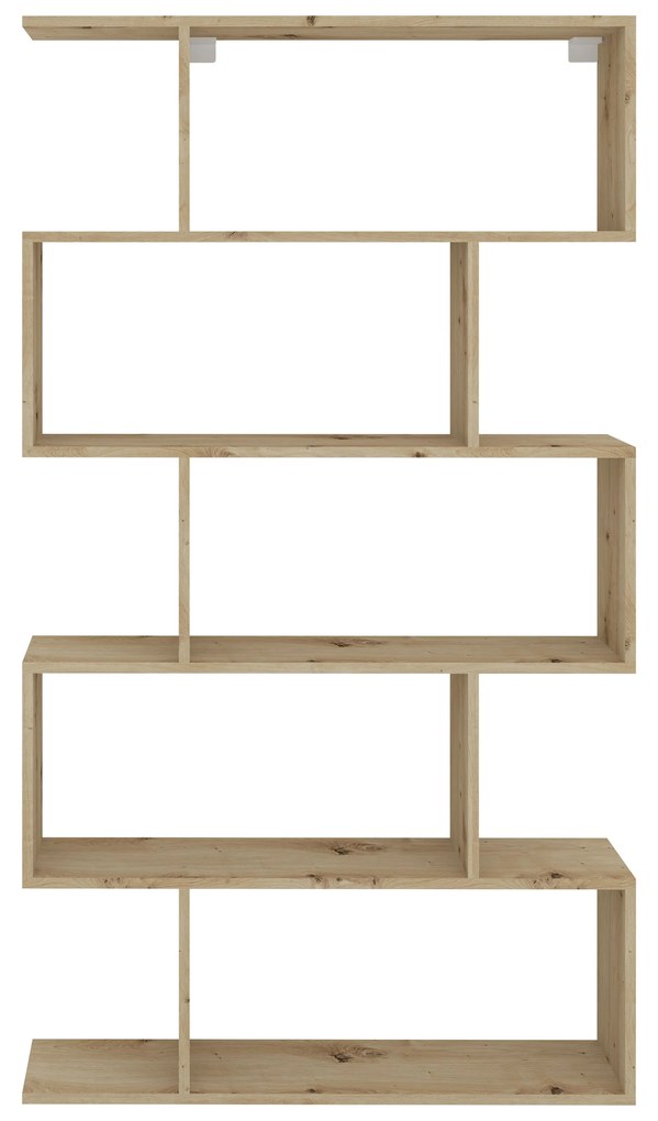 Biblioteca Kimo, 5 Casete, Stejar Artisan, 90 x 20 x 160 cm