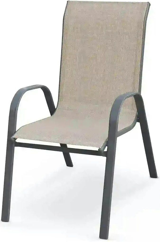 Scaun de gradina MOSLER, gri, plasa/otel, 55x72x95 cm