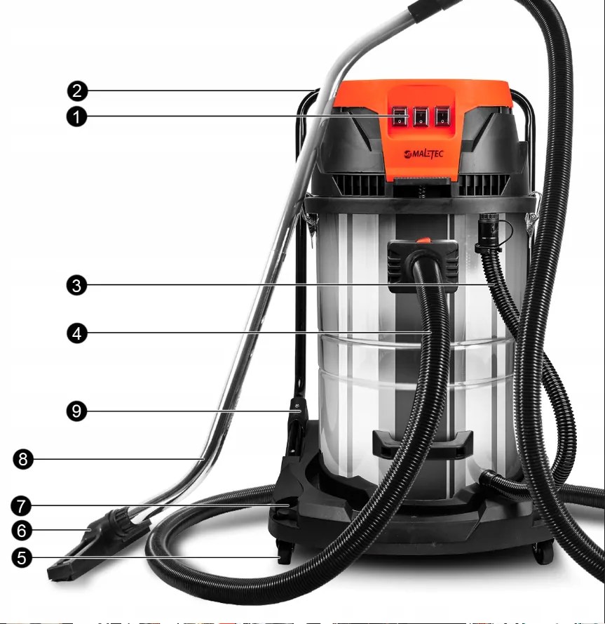 Aspirator industrial fără sac MALTEC ML3600W 3000W 80L