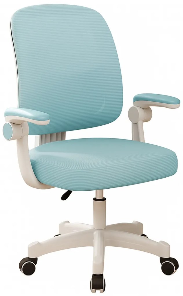 Scaun ergonomic pentru copii, spatar reglabil inaltime, rotativ, Albastru