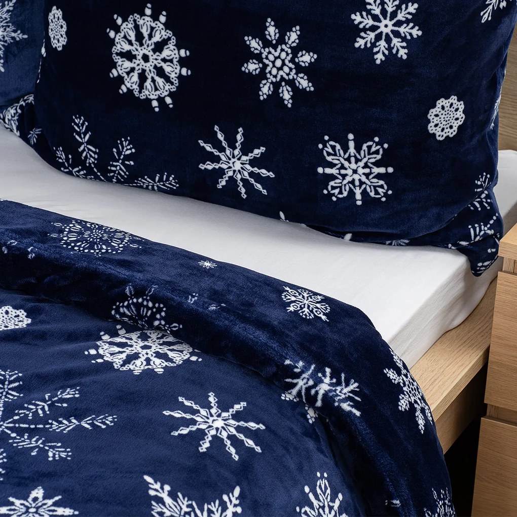 4Home Lenjerie de pat din microflanel Midnight Snowfall, 140 x 200 cm, 70 x 90 cm