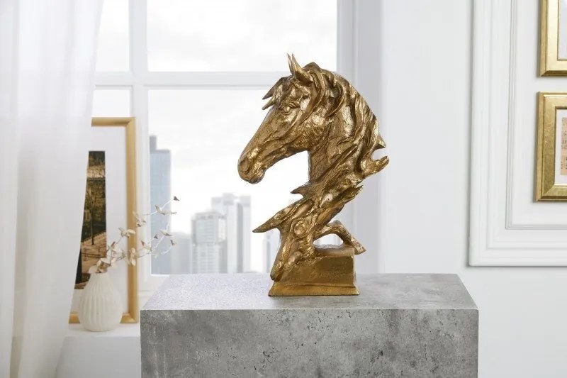 Statueta decorativa extravaganta Caballo 40cm, auriu