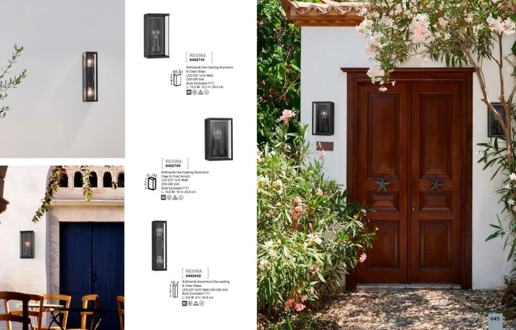 Aplica de perete pentru iluminat exterior IP65 REGINA