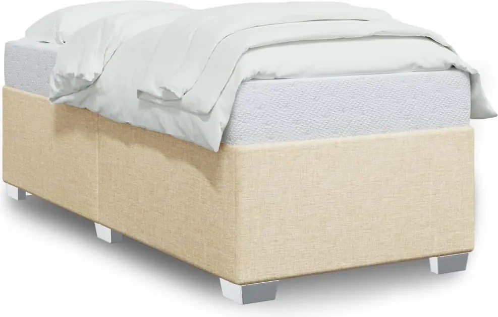 vidaXL Cadru de pat fără saltea, crem, 100x200 cm, textil