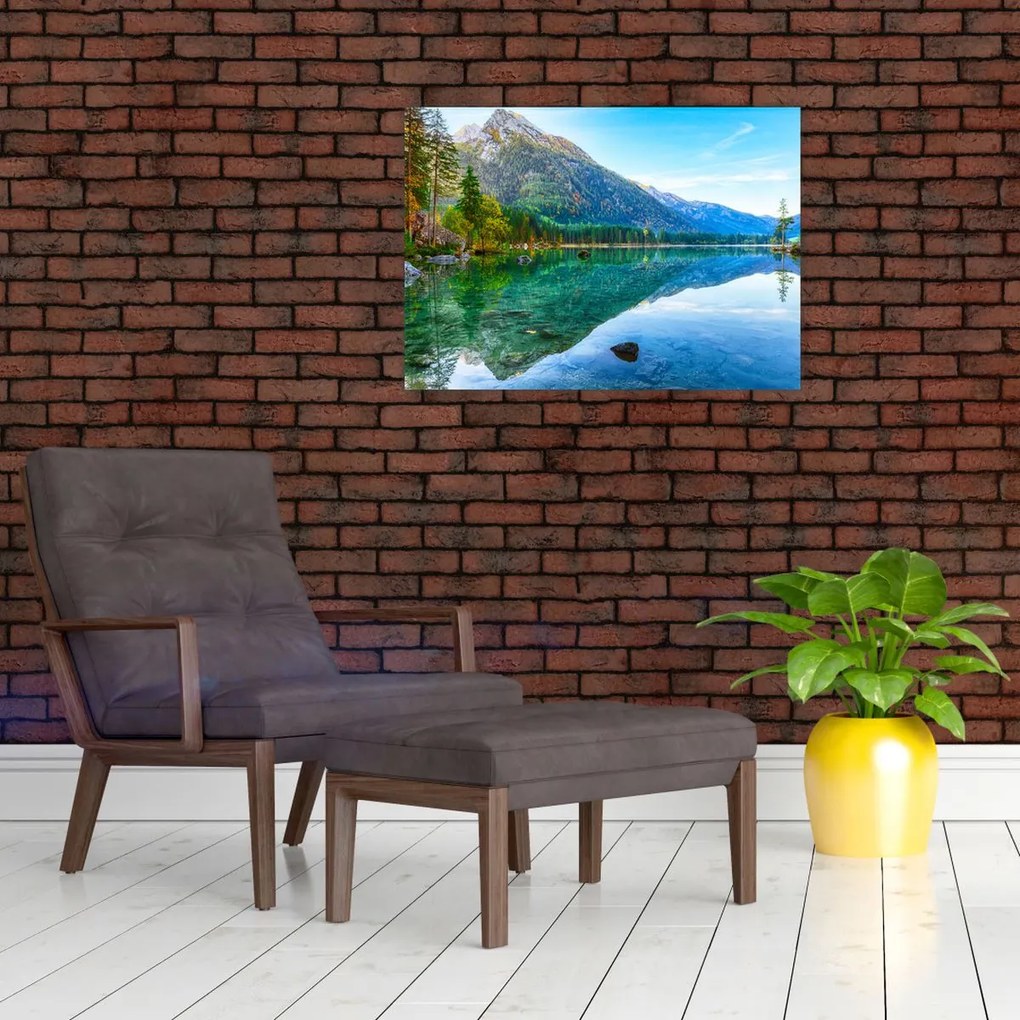 Tablou pe sticlă - Lacul Hintersee (70x50 cm)