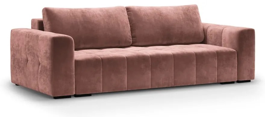 Canapea extensibila din catifea Milo Casa Luca, roz