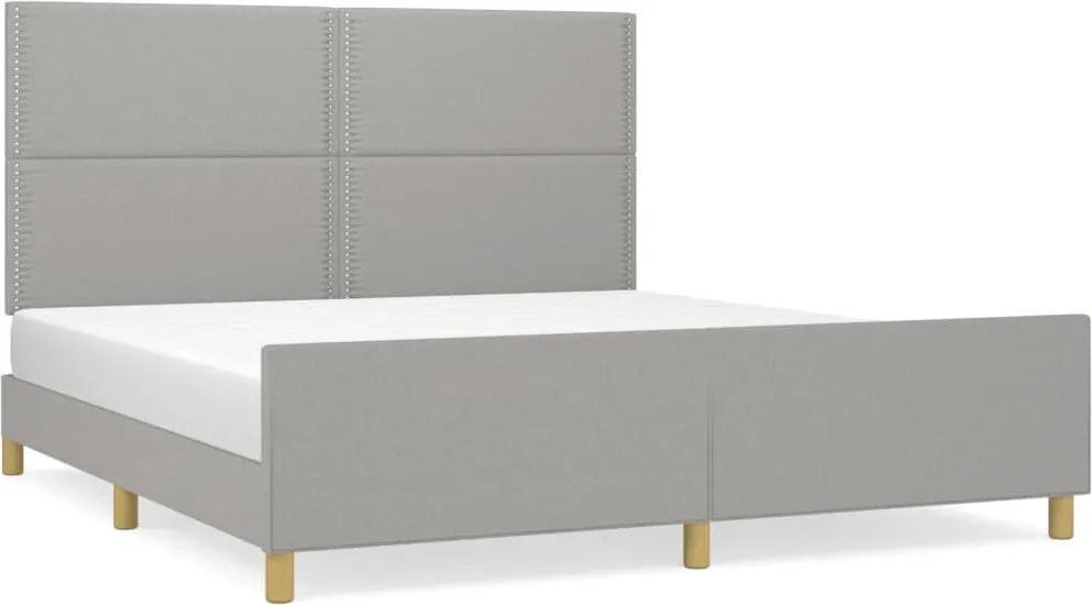 vidaXL Cadru de pat fără saltea, gri deschis, 180x200 cm, textil