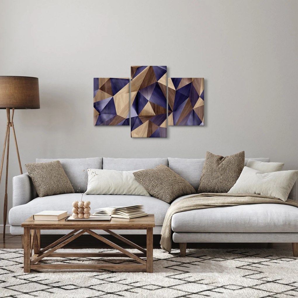 Tablou - 3D triunghiuri de lemn (90x60 cm)