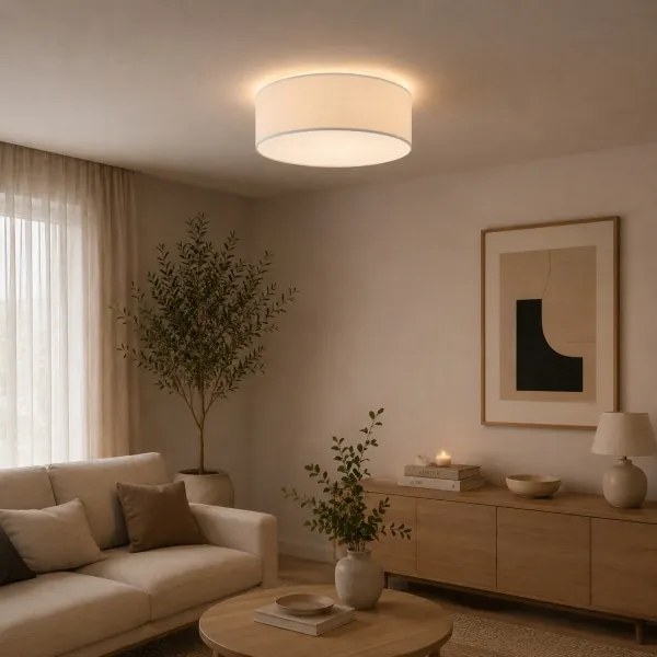 Plafonieră SIRJA PLISADO 4xE27/15W/230V, Ø 45 cm, crem