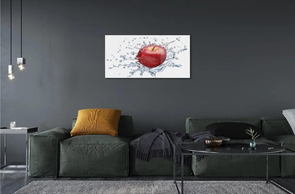 Tablouri pe sticlă măr roșu în apă
