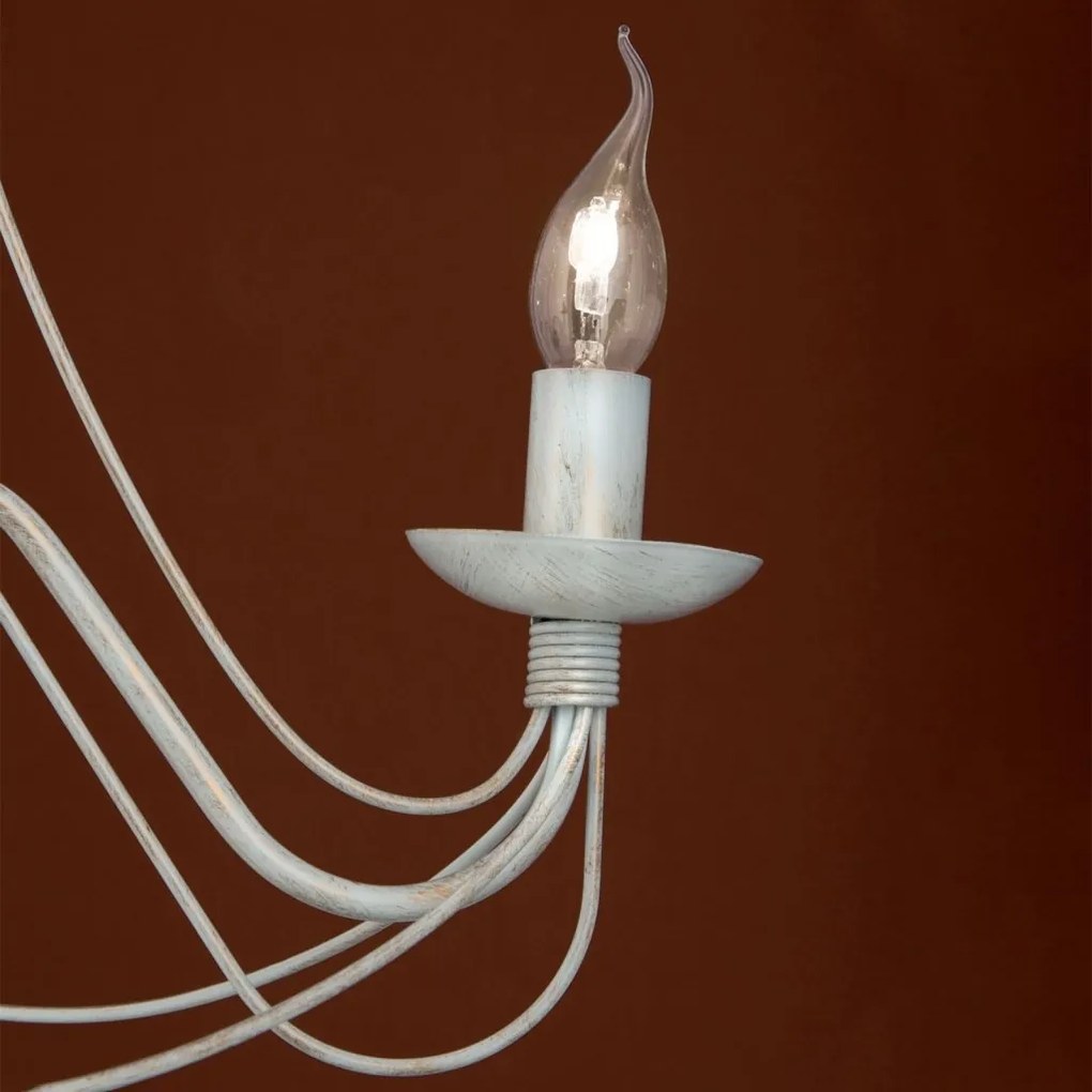 Candelabru design rustic cu 3 brate Vela, ivory
