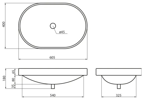 Sapho - Lavoar încastrat LIMA 60x40 cm ceramică/alb