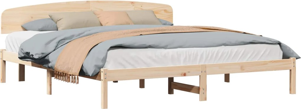 vidaXL Cadru de pat natural 180 x 200 cm Lemn de pin masiv