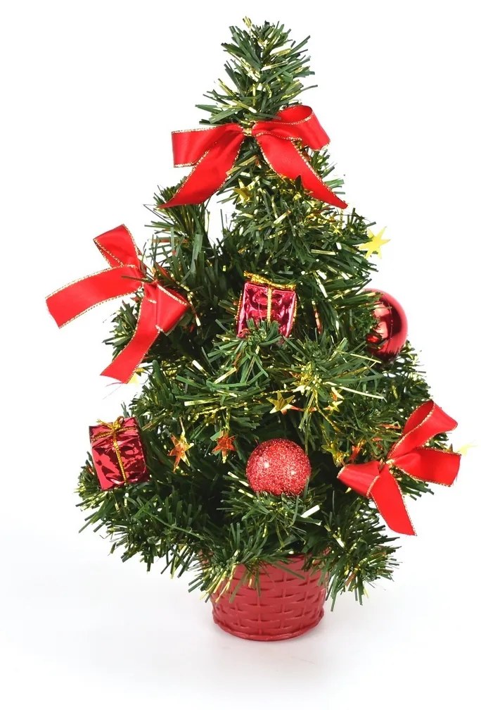 Brăduț decorat de Crăciun Lisa roșu, 30 cm