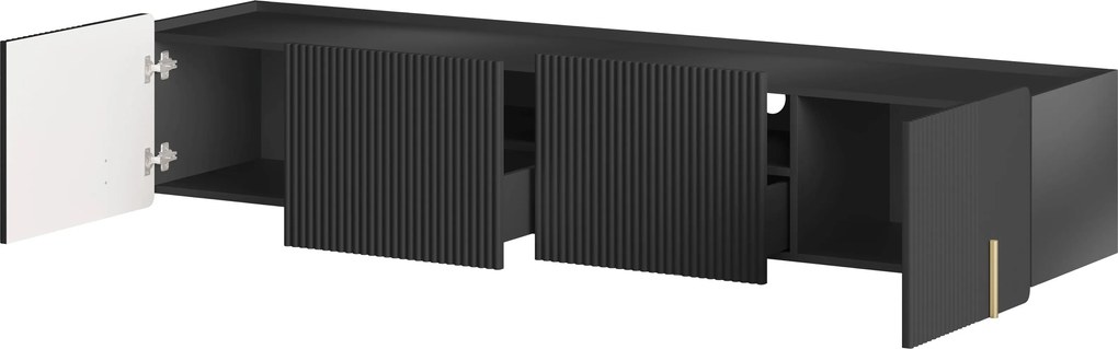 Dulap TV Malmi 200 cm suspendată - negru mat / auriu