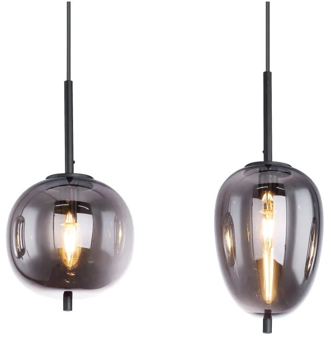 Lustra suspendata cu 4 pendule design modern BLACKY fumuriu 15345-4 GL