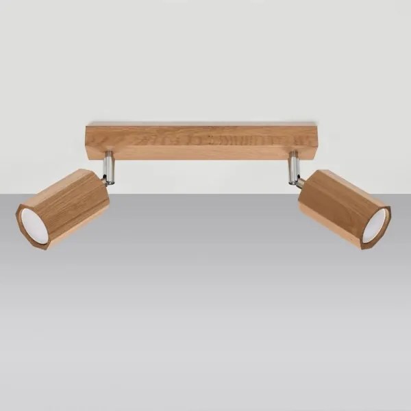 Spot ZEKE 2xGU10/40W/230V stejar Sollux SL.1029