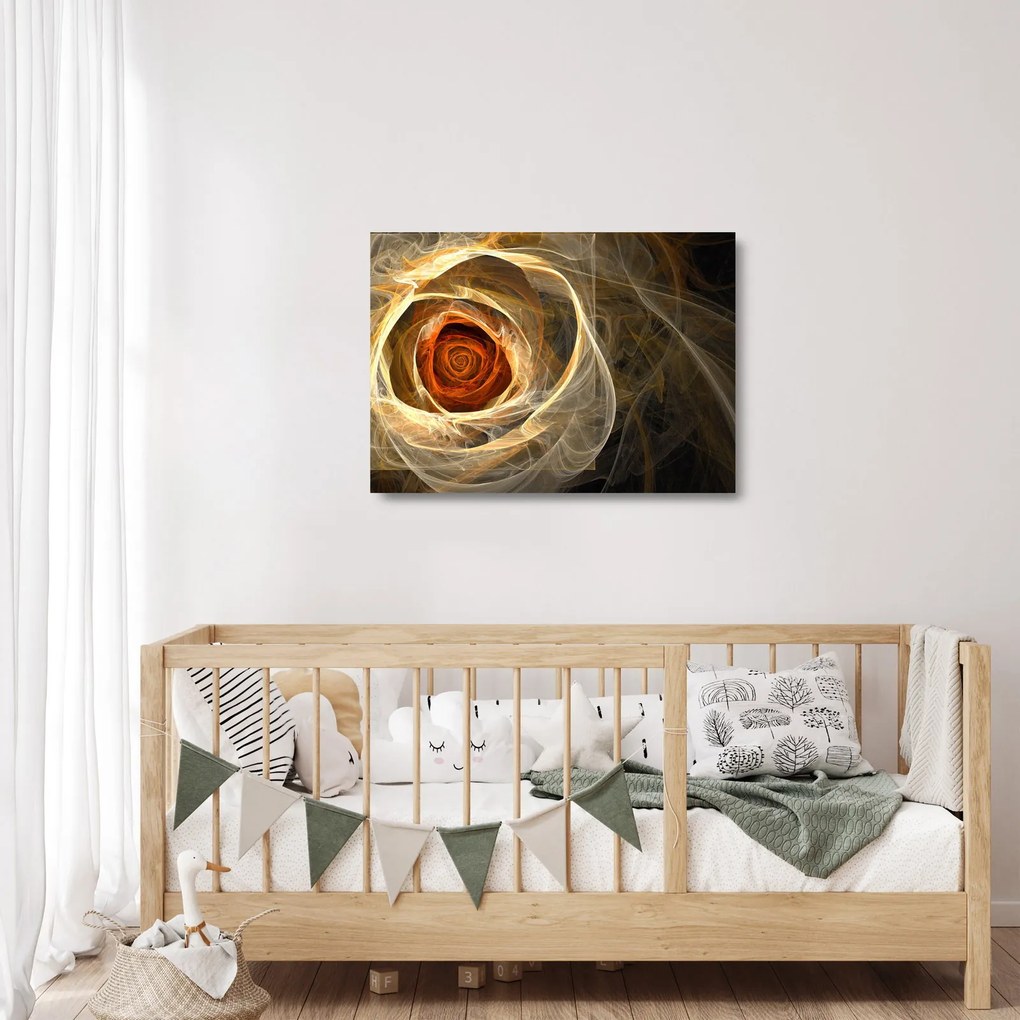 Tablou pe sticlă - Trandafir sufletului artistic (70x50 cm)