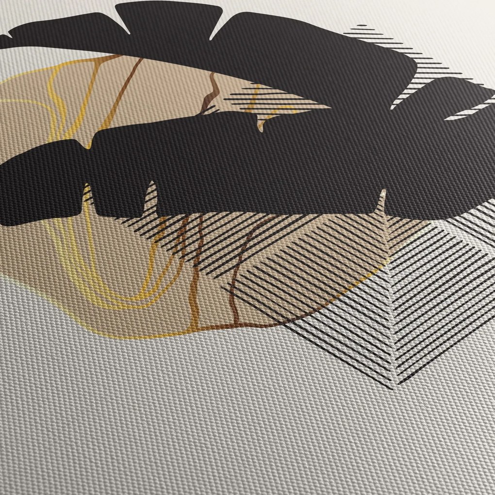 Tablou - Abstracție cu frunze tropicale N⁰4 (90x60 cm)