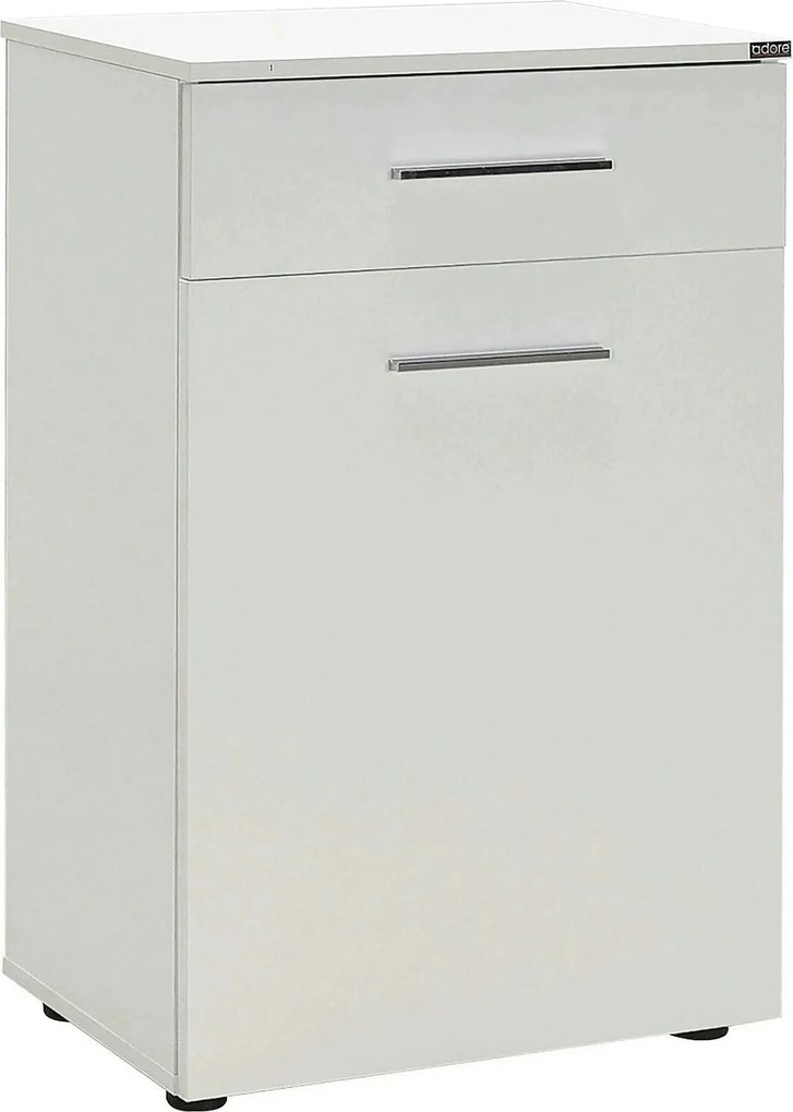 Dulap baie ADR-611-PP-1, alb, PAL melaminat, cu o usa si un sertar, 52