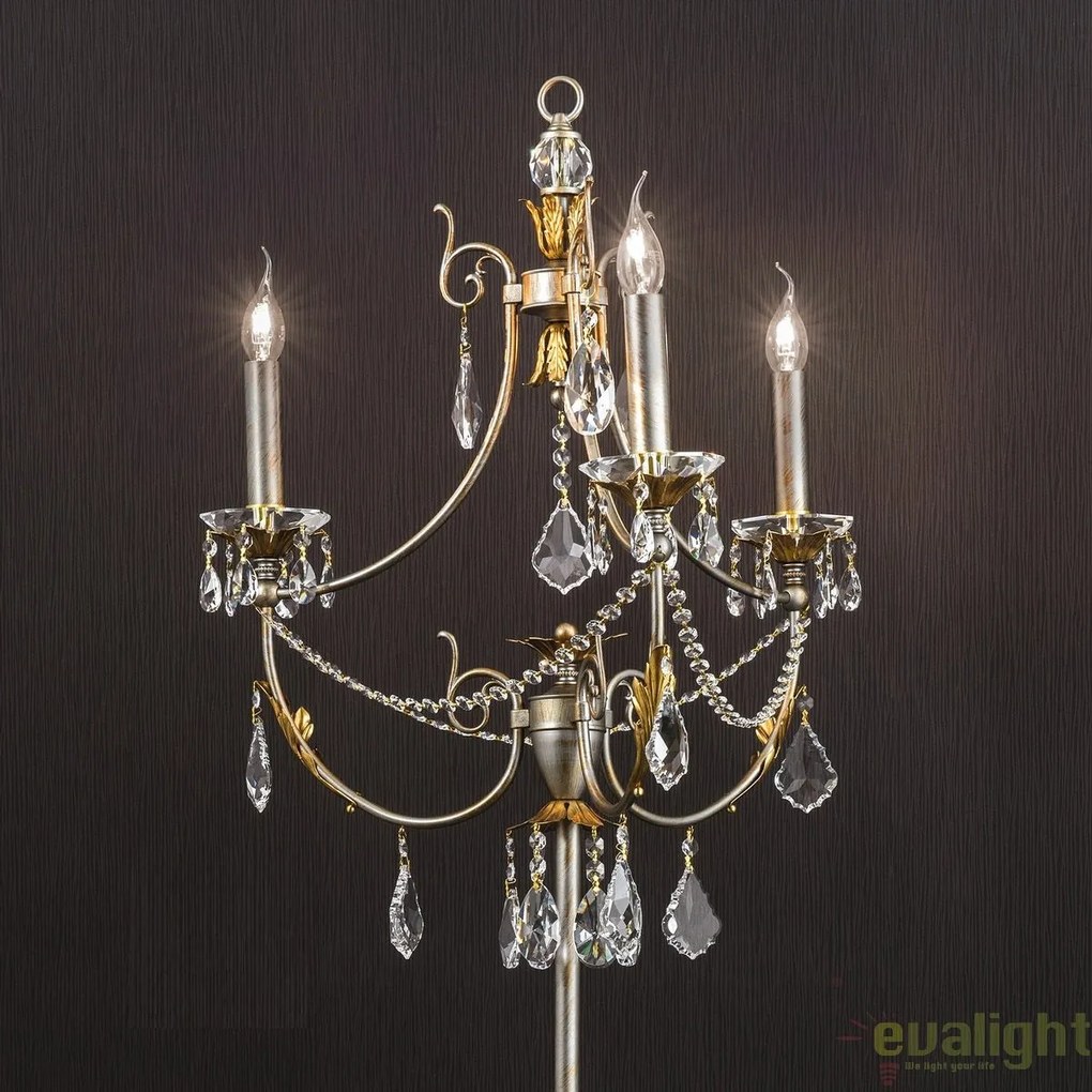 Lampadar LUX super elegant cristal cu 3 brate Miramare STL 12-1150/3 silber-goldOR