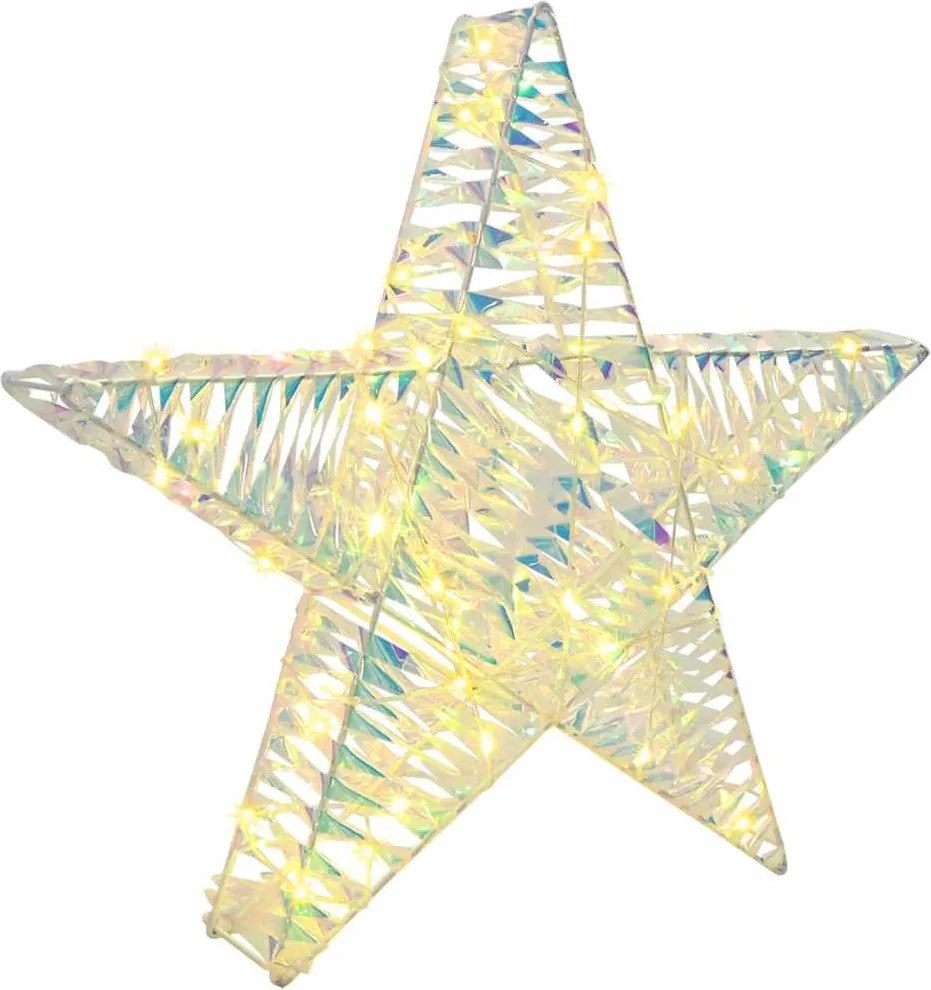 vidaXL Stea 3D cu 50 LED Alb cald 55 x 52.5 x 9 cm PET