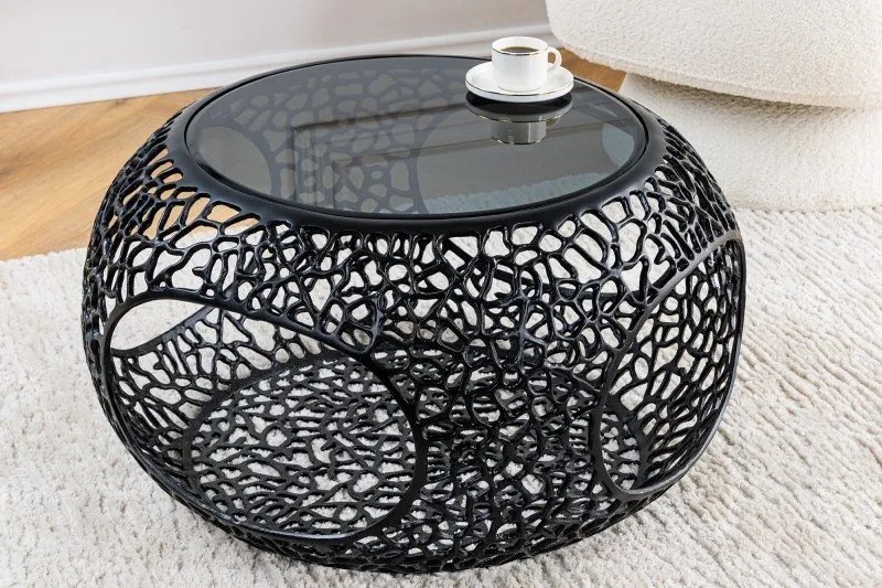 Masuta de cafea design modern Spin 40cm negru