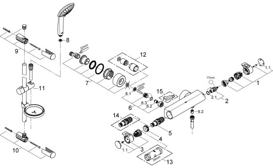 GROHE 34195001 - Baterie termostatică GROHTHERM 2000 cu set de duș EUPHORIA 110, crom