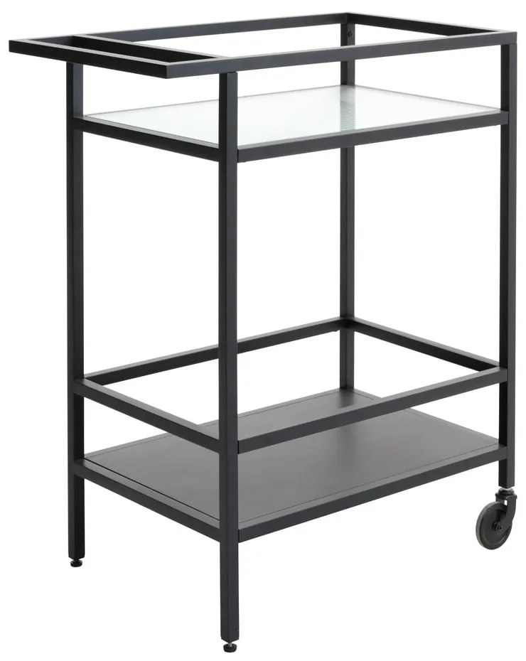 Măsuță de servire cu roți din sticlă 42x70 cm Bronco – Unique Furniture