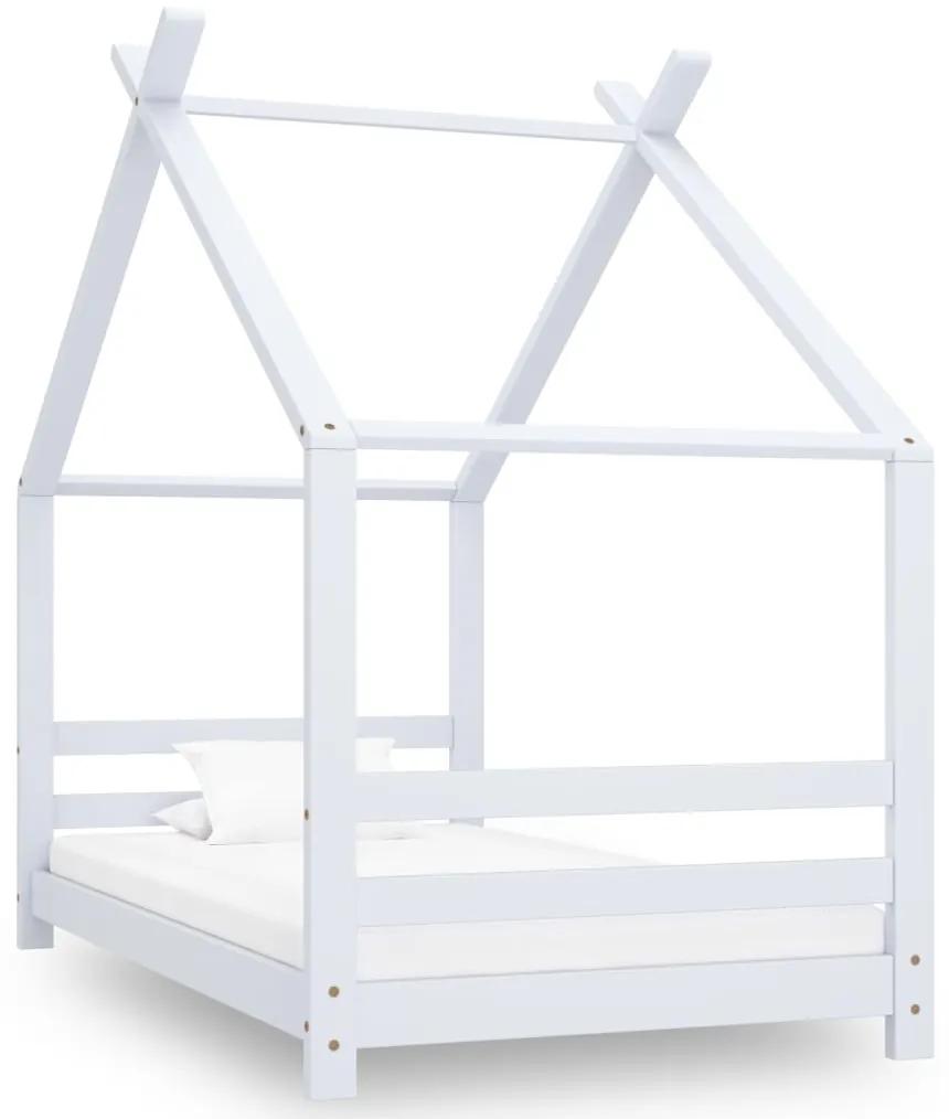 289611 vidaXL Cadru pat de copii, alb, 80 x 160 cm, lemn masiv de pin
