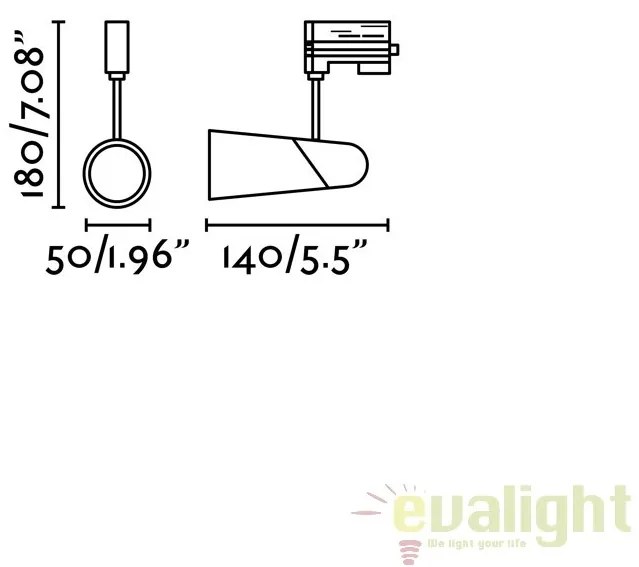 Spot LED directionabil pe sina LAO alb 29046