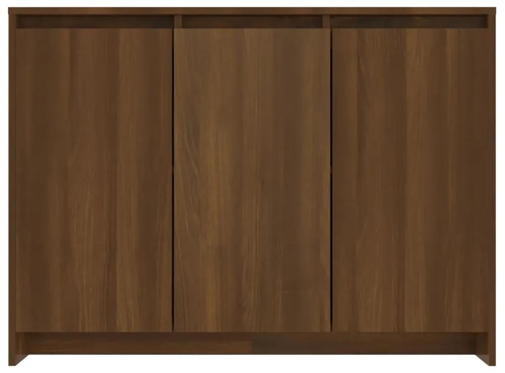 Servanta, stejar maro, 102x33x75 cm, lemn prelucrat 1, Stejar brun