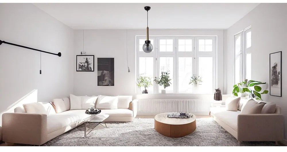 Lustră cu abajur din sticlă ø 15 cm Cota – Squid Lighting