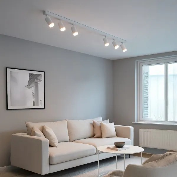 Plafonieră cu spoturi PIPE 6xGU10/10W/230V alb