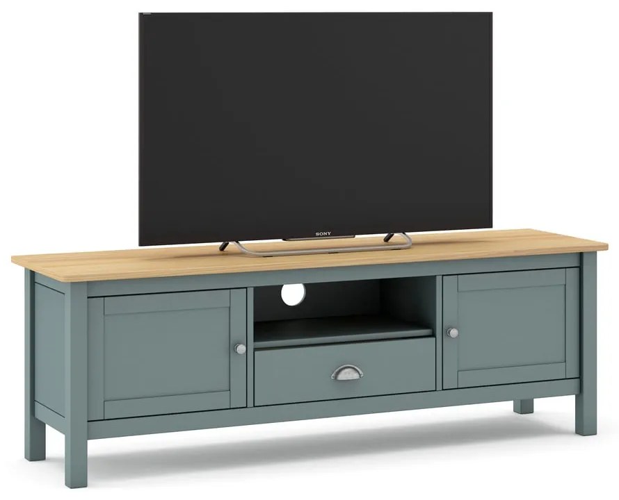 Comodă TV din lemn de pin verde cenușiu/natural 158x53 cm Misti – Marckeric