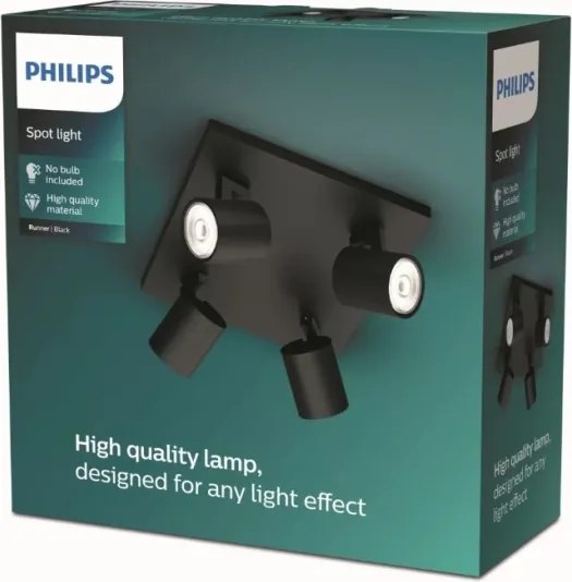 Philips - Spot LED RGBW reglabil RUNNER 4xGU10/6,5W/230V negru