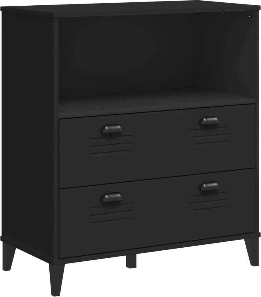 vidaXL Bibliotecă „VIKEN”, negru, 80x40x90 cm, lemn prelucrat