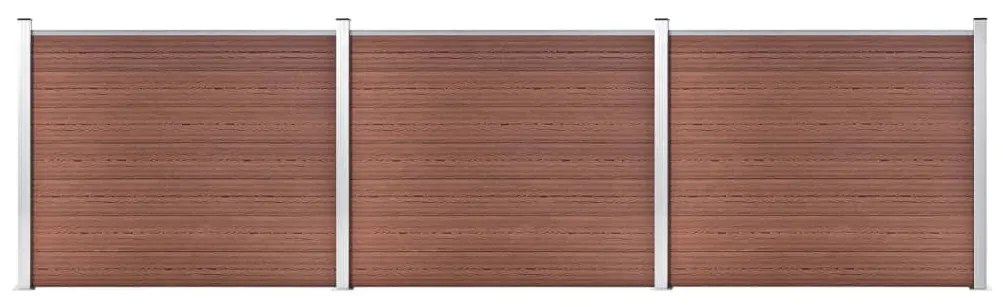 vidaXL Set panouri gard, 526x146 cm, maro, WPC