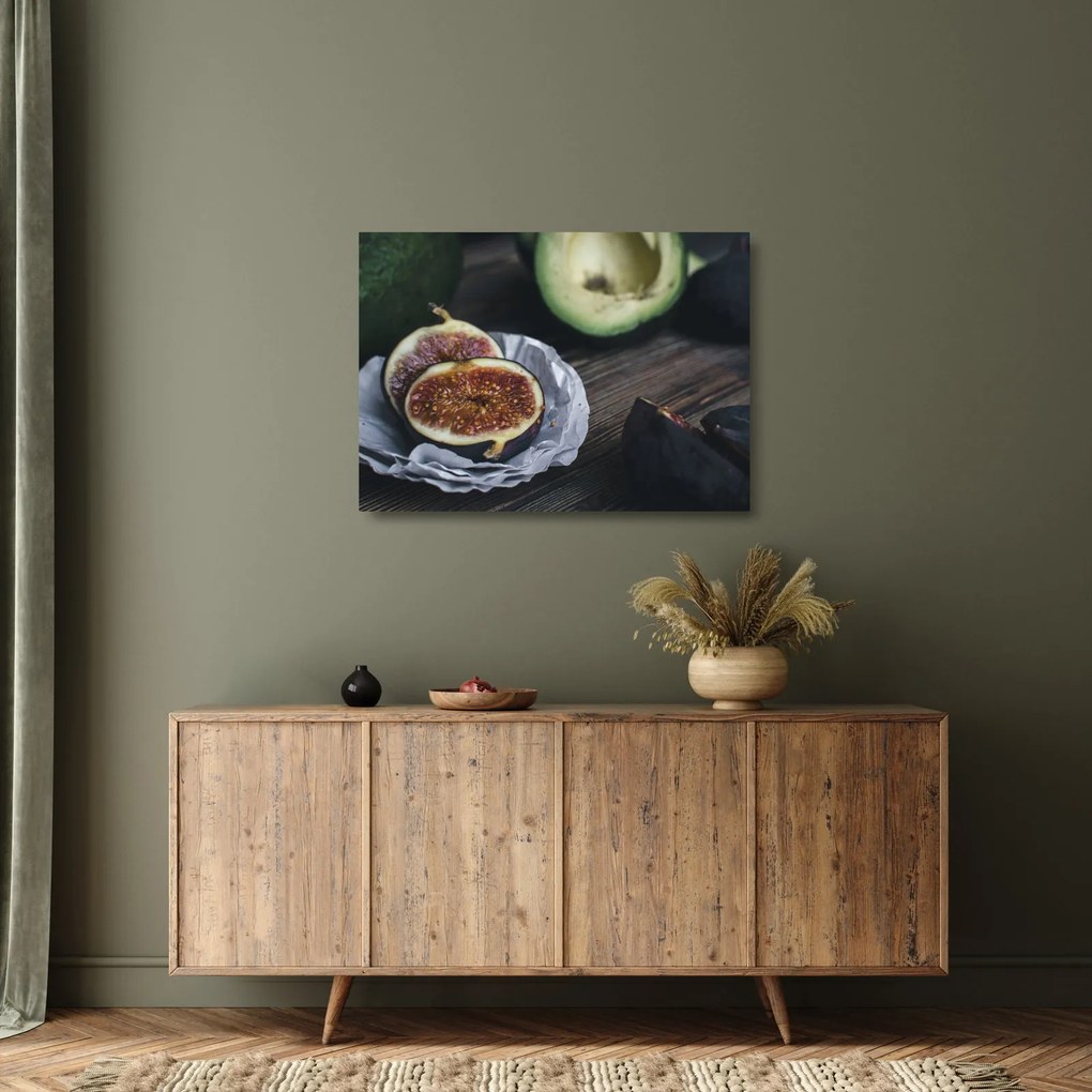 Tablou pe sticlă cu fistic și avocado (70x50 cm)