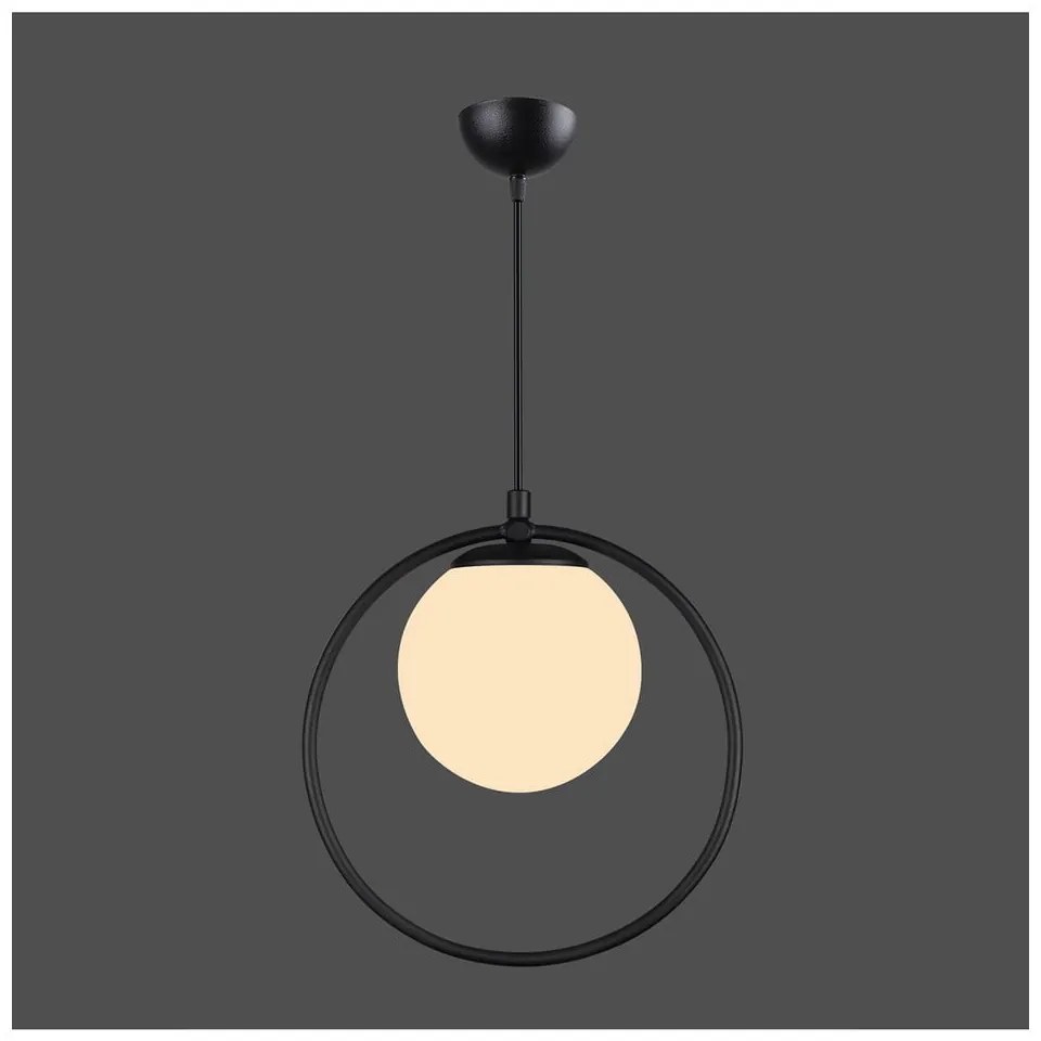 Lustră neagră din metal cu abajur din sticlă ø 15 cm Ates – Squid Lighting