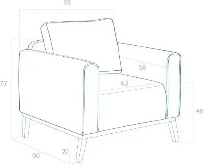 Fotoliu MILTON 1 SEATER LIGHT GREY