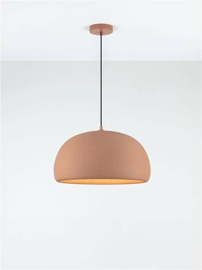 Lustra suspendata cu textura granulata Davo 50cm, rosu caramiziu