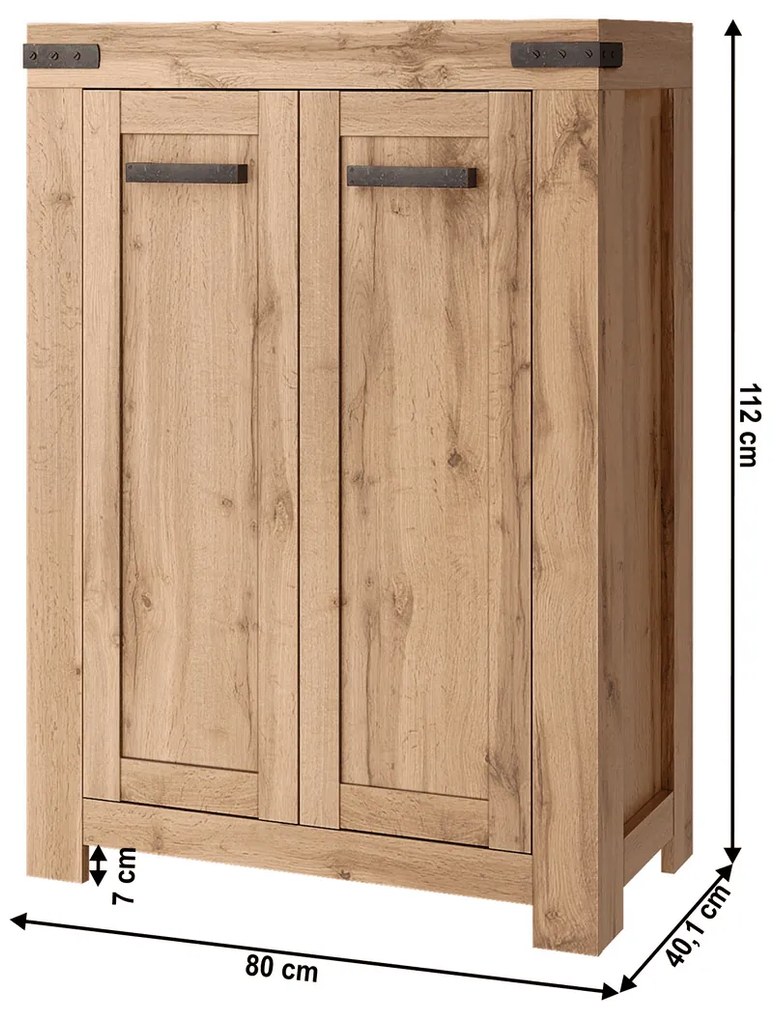 Dulap MORATIZ 2D/80, stejar wotan