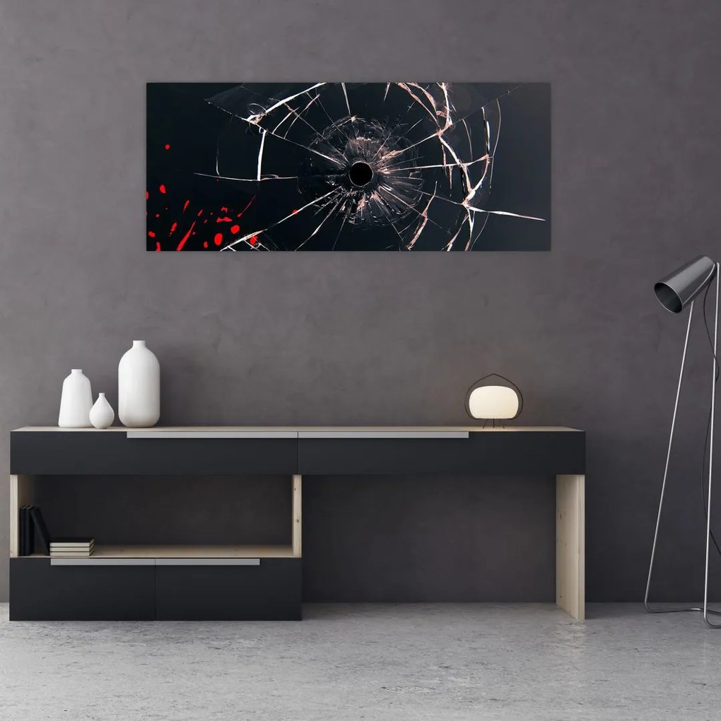 Tablou abstract - sticla spartă (120x50 cm)