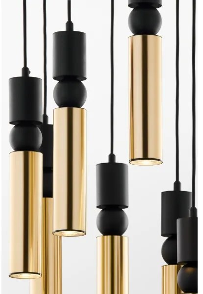 Lustră pe cablu Jupiter 2018 ALAS 7xGU10/10W/230V negru/auriu